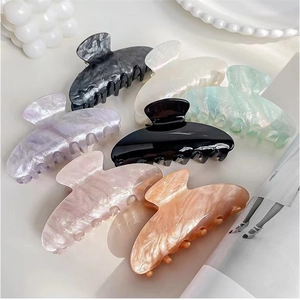 Large Acrylic Hair Claw For Women Korean Style Marble Jelly Color Nonslip Hair Jaw Clip Elegant Hair Accessories