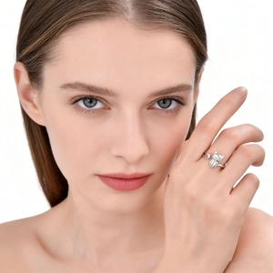 Minimalist 925 sterling silver cat open ring with adjustable design for women