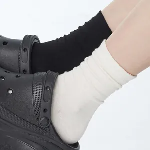Calze Metà Polpaccio Donna Cotone Slouchy Polsino A Costine Traspirante Tinta Unita Casual Morbido Elastico Moda Antibatterico