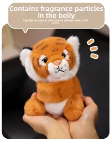 Detailed plush tiger slap bracelet with built-in scented beads for aroma function