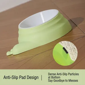 Snail-shaped anti-slip pet bowl for cats and dogs with ergonomic neck protection design