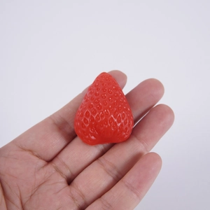 Realistic PVC strawberry slice model for cake decoration and DIY craft projects