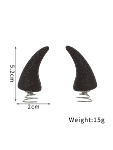 Détails des cornes de diable noires à paillettes avec clips métalliques et tailles