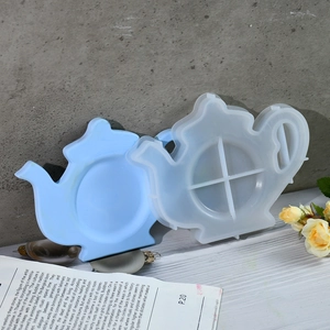 Blue and translucent teapot silicone molds for DIY resin casting and handmade crafts