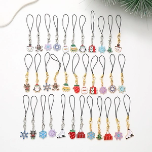 36-piece Christmas enamel metal charms set with assorted holiday patterns on white background