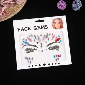 Gemme adesive per il viso multicolore con strass per trucchi da festa e festival