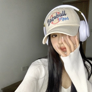 Baseball Mom Embroidered Baseball Cap Cotton Adjustable Soft Top Sun Hat Retro Fashion Duck Tongue Cap For Women Men