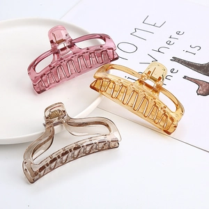 Large Hair Claw Clip Transparent Acrylic Resin Shark Clip Minimalist Modern Styling Hair Accessories For Women