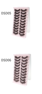 Detailed comparison of DSD05 and DSD06 dense criss-cross fake eyelashes in 10-pair sets