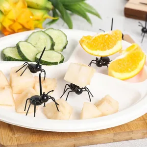 Cute Animal Ant Shaped Fruit Forks Plastic Food Picks For Kids Bento Box Lunch Accessories Party Buffet Decor