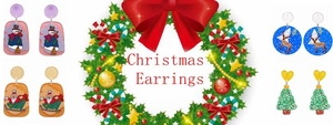 Variété de boucles d'oreilles de Noël avec motifs bonhomme de neige et Père Noël
