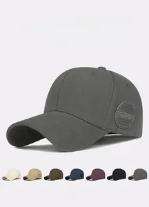 Detail view of cotton twill baseball cap with side embroidery showing multi-color options