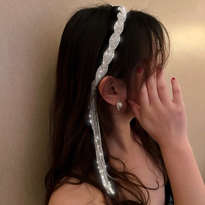 Serre-tête élégant à strass avec franges scintillantes pour accessoire de coiffure femme