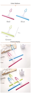 Detail of 24cm window squeegee with anti-slip handle and hanging hole for home cleaning