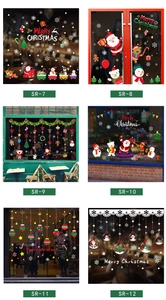 Christmas window stickers set with Santa Claus and Reindeer designs in six styles