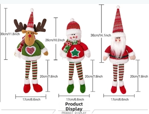 Spécifications de taille pour les poupées de Noël Père Noël Bonhomme de neige et Renne