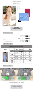 Size chart for sleeveless chiffon two-piece set showing detailed measurements and fabric specs