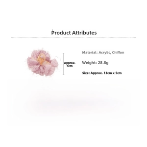 Détails de la pince à cheveux fleur rose de 13cm avec spécifications de 28,8g