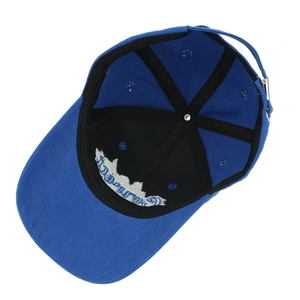 Classic royal blue cotton baseball cap with adjustable metal buckle and structured interior