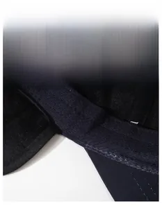 Macro detail of the warm baseball cap featuring a wide moisture-wicking sweatband inside