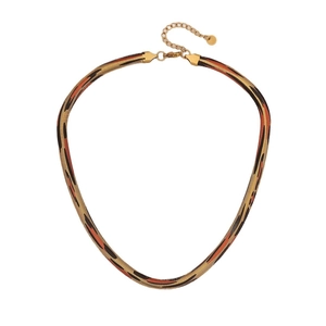 Collana a catena serpente da 6mm in acciaio inox con motivo leopardato e gancio