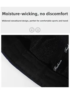 Detail view of the wide sweatband design with moisture-wicking fabric inside the brim