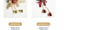 Christmas wall ornaments with pine cones, bows, and gift boxes in 13x24cm size