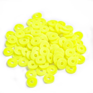 Bulk pack of yellow 6mm polymer clay beads for DIY bracelet making and crafts