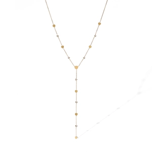 Elegant 18K gold plated heart necklace with zircon crystals on a minimalist Y-chain
