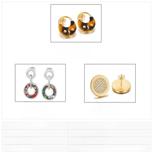 Detailed size and weight specs for gold stainless steel resin rhinestone earrings