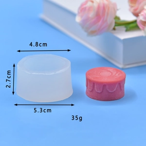 Silicone cake and soap mold with dimensions showing top 4.8cm and height 2.7cm