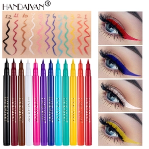 12 colors colorful liquid eyeliner set with waterproof long-lasting matte pigments