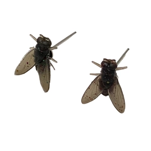Orecchini a perno a forma di mosca 3D con corpo realistico e ali traslucide