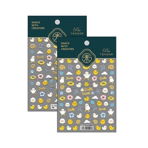 Stickers nail art 5D en relief avec motifs de canard jaune et piscine TS-2590 et TS-2591