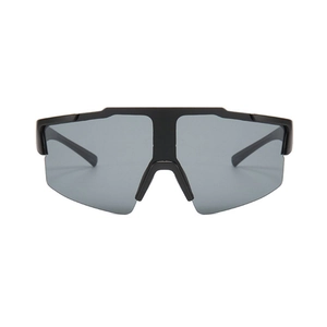 Men's outdoor sports cycling sunglasses with matte black frame and grey UV protective lenses