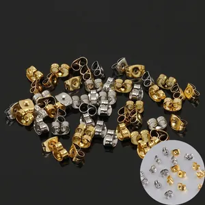 Großpackung 18K vergoldete Edelstahl-Ohrmutter Schmetterling-Verschlüsse Set