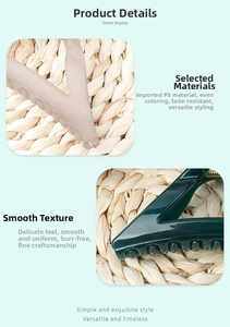 Detailed view of light pink and dark green hair claws showing smooth PS plastic finish
