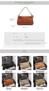Guida alle taglie dettagliata e specifiche della borsa a tracolla in pelle PU intrecciata