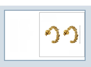 Detail specifications of 18K gold plated stainless steel U-shape earrings with zircon