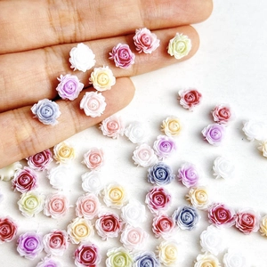 Mix di ciondoli a forma di rosa in resina per nail art 3D DIY in stile floreale vintage
