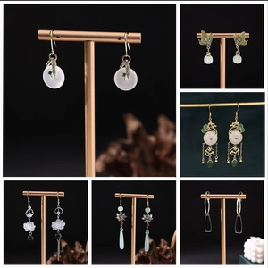 Boucles D Oreilles Pendantes Gland Lotus Papillon Style Chinois Rétro Alliage Résine Bijoux Élégants Pour Femmes