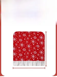 Dimensions détaillées de la housse de chaise de Noël rouge avec flocons et volants