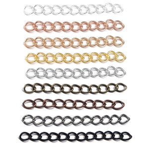 Adjustable metal extender chains in nine colors for DIY jewelry making and bracelets