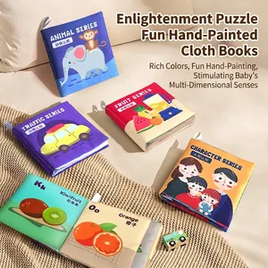 Soft Cloth Book Early Learning Crinkle Paper Toy Tear Resistant Washable Educational Sensory Fabric Books For Toddlers