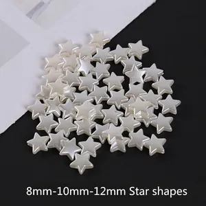 Star-shaped faux pearl beads in 8mm, 10mm, and 12mm sizes for DIY jewelry making