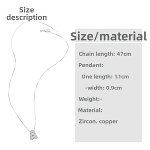 Detailed view of silver letter A pendant necklace with dimensions 47cm length and cubic zirconia