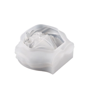 Silicone mold for resin DIY featuring open hands tray and rose floral inner textures