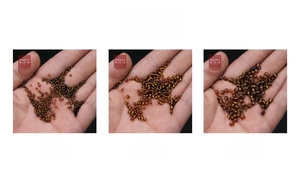 Three sizes of coffee-colored silver-lined glass beads for DIY jewelry making