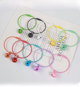 Colorful steel wire loops with matching bells for DIY keychain and bag accessories