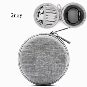 Graue EVA-Hardshell-Uhrenaufbewahrungstasche mit Metallkarabiner und Netztasche